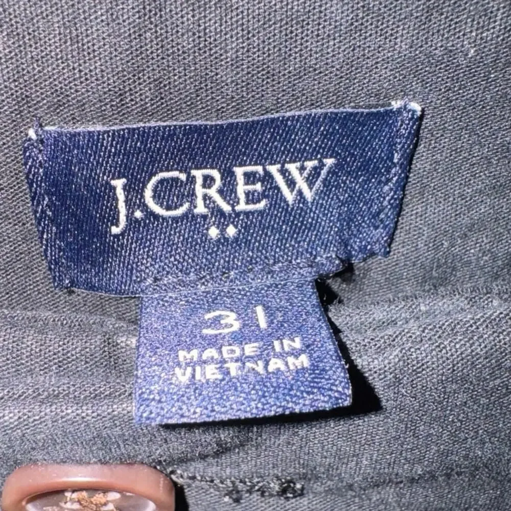 J.Crew Black Chino Wide Leg Pants High Rise Cotton Workwear Trousers Size 31
